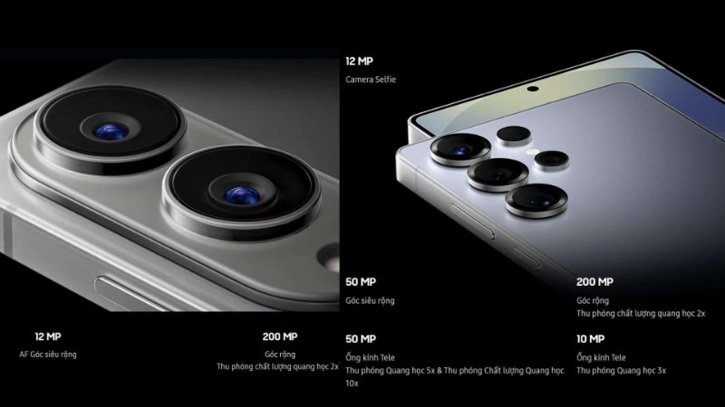 Thông số camera của Samsung S25 Edge và S25 Ultra