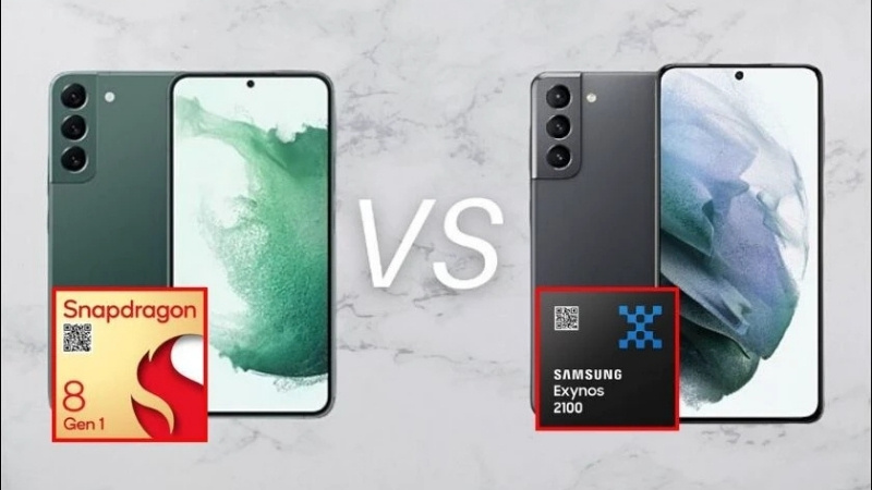 Galaxy S21 được trang bị chip Exynos 2100, Galaxy S22 là Snapdragon 8 Gen 1
