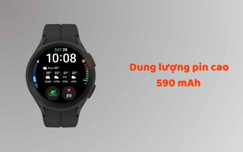 Voi vien pin lon hon Watch 5 Pro chiem uu the tuyẹt doi ve thoi gian su dung