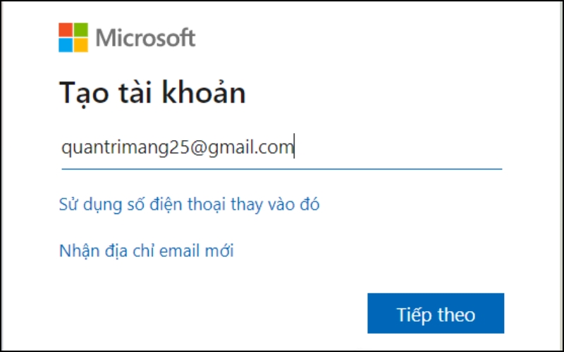 Đăng nhập vào tài khoản Microsoft