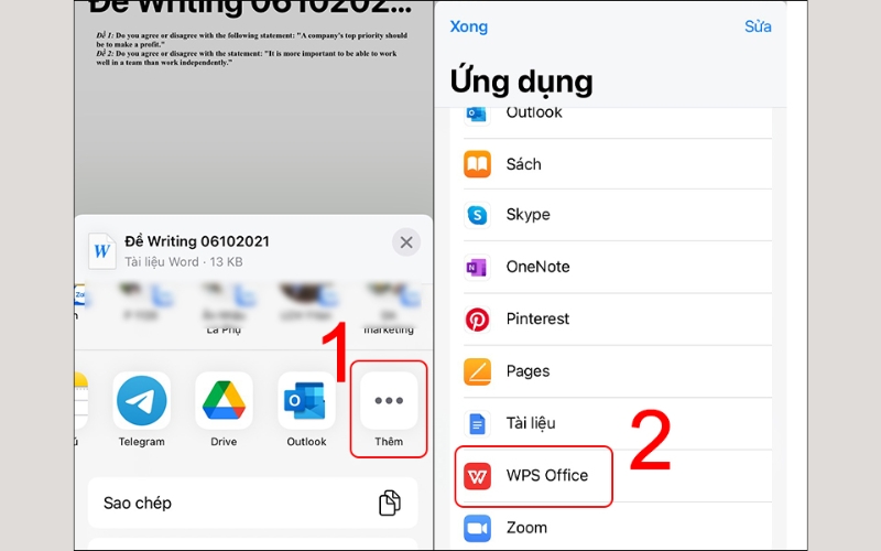 Chọn Thêm và sau đó chọn WPS Office