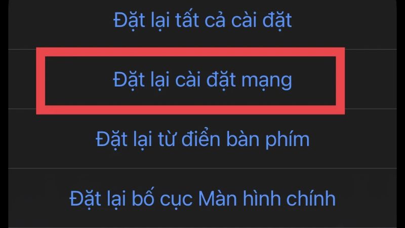 Đặt lại cài đặt mạng