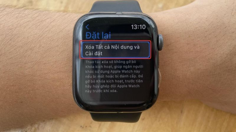 Xóa tất cả Nội dung và Cài đặt