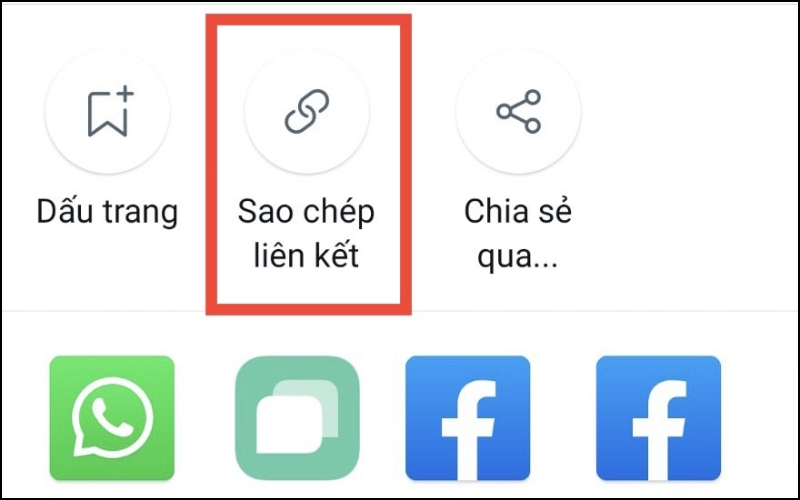 Chọn Sao chép liên kết 