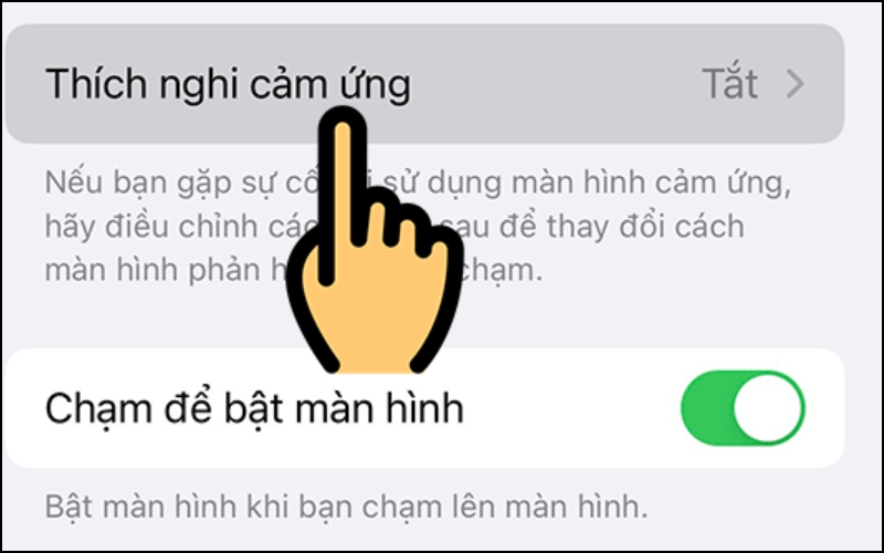 Bật lệnh Thích nghi cảm ứng