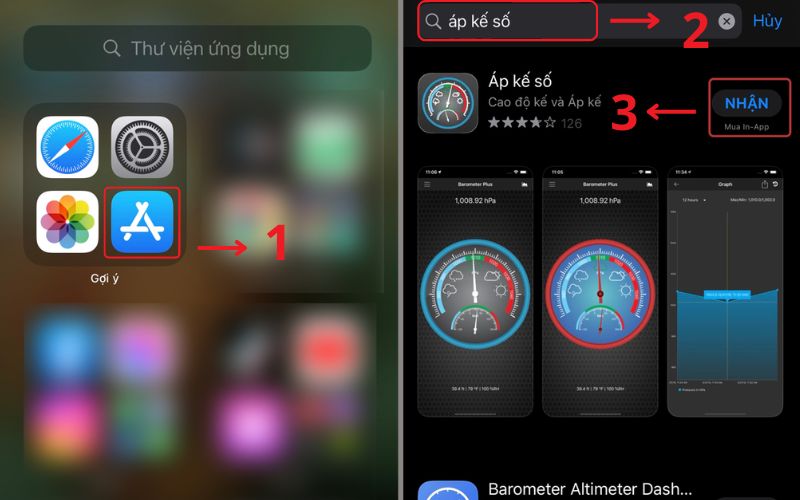 Tìm và tải về ứng dụng Áp số kế trên iPhone