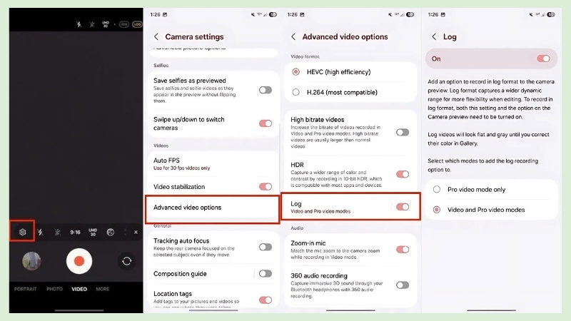 Chế độ quay video Log giúp người dùng có quyền kiểm soát hơn đối với màu sắc và ánh sáng của video