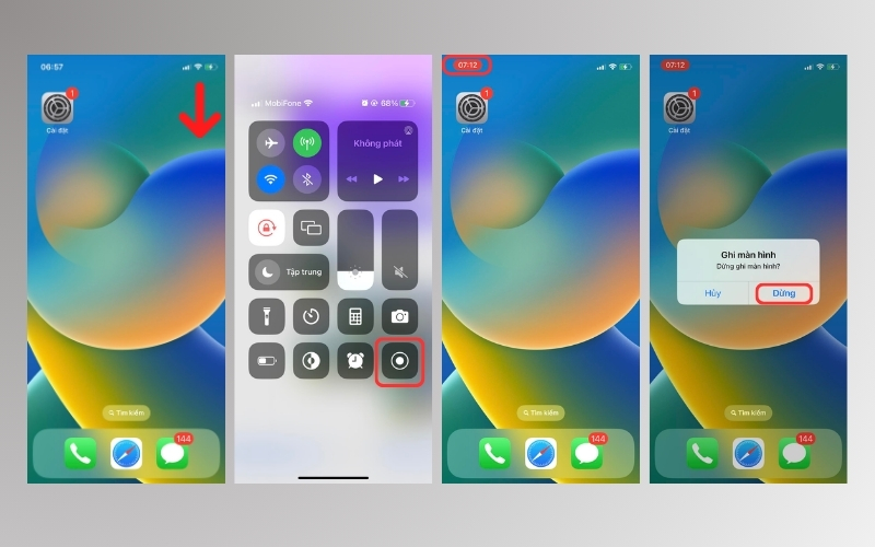 Các bước dừng ghi màn hình nhanh