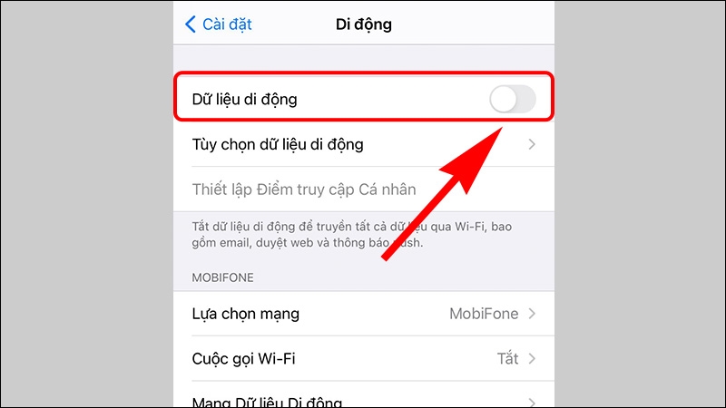 Tắt kết nối 3G/4G LTE khi không dùng