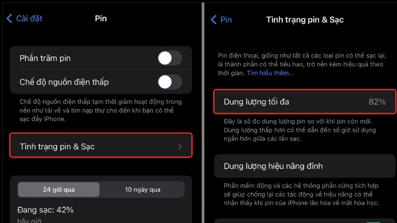 Kiểm tra tình trạng pin iPhone 15