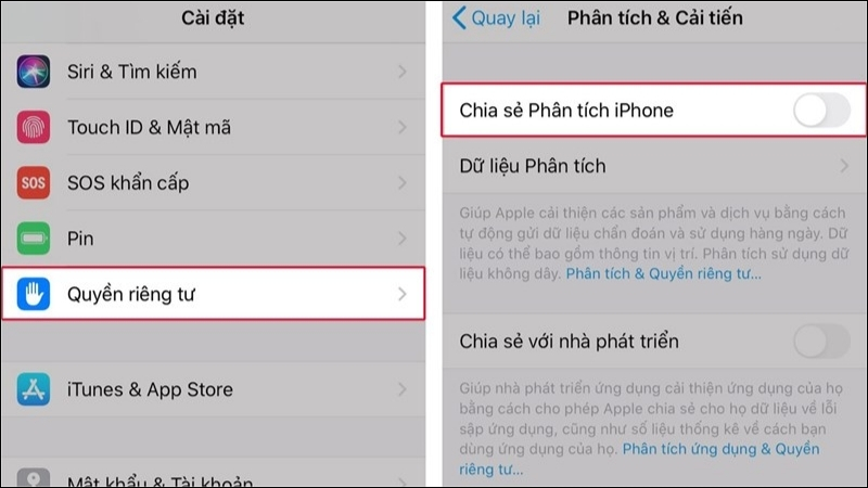 Tắt tính năng tự động gửi dữ liệu chẩn đoán