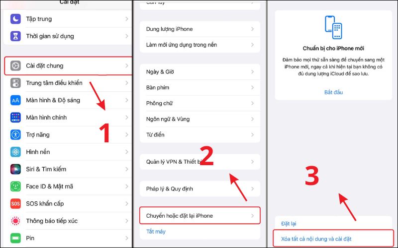 Các bước Reset cài đặt gốc của iPhone