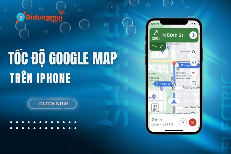 Cách hiển thị tốc độ trên Google Map trên iOS đơn giản 30s